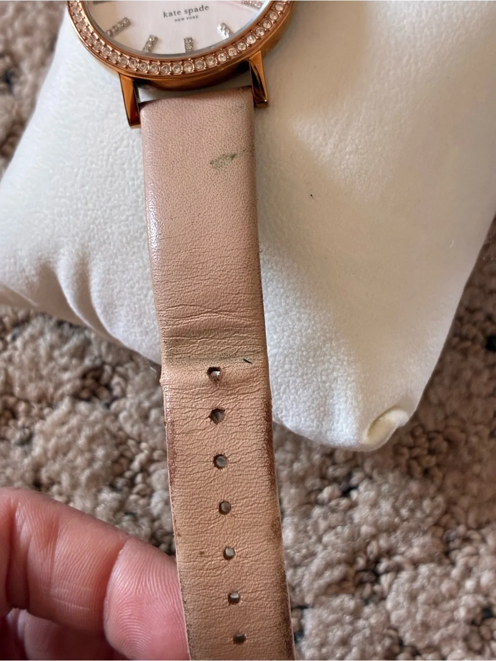 kate spade Rose Gold Case Watch with Blush and Olive Straps
